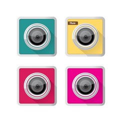 Retro Camera flat icon for web design and mobile app