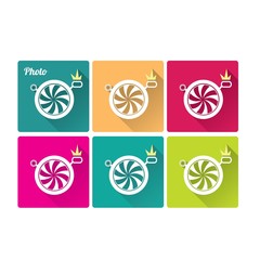 Retro Camera flat icon for web design and mobile app