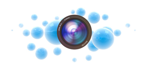 Photographic blue spheres