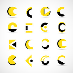 Unusual Letters Set - Isolated On Gray Background