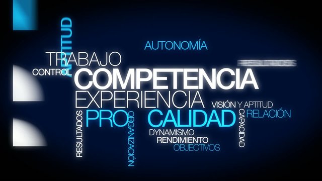 Competencia experiencia calidad nube de etiquetas animaci&oacute;n