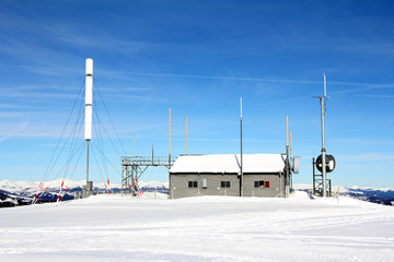 Weather station on the mountain, winter and snow © smuki