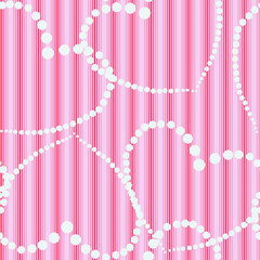 Dots hearts on striped cloth seamless background