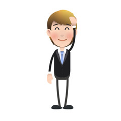 Flushed businessman over isolated background. 