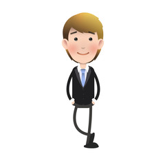 Businessman smiling over isolated background.