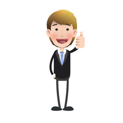 Happy businessman with his thumb up