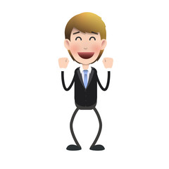 Happy businessman over isolated background.