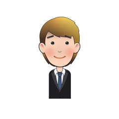 Happy businessman over isolated background.