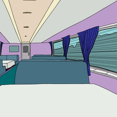 Empty Dinner Car on Train