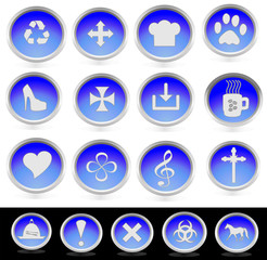 Miscellaneous Icon Buttons - Blue