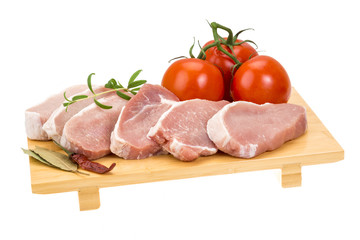 Raw pork steak