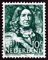 Postage stamp Netherlands 1943 Johan Evertsen, Dutch Admiral