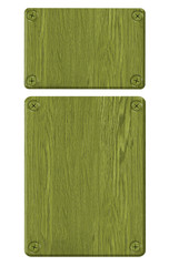 blank wooden signboard, isolated on white background