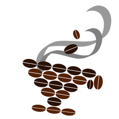Tazza con chicchi di caffè