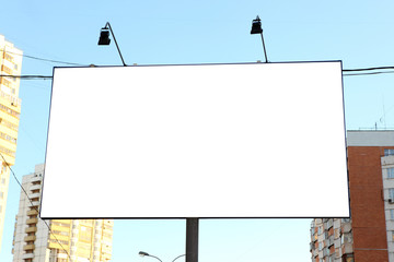 Empty roadside billboards at city