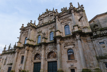 Fototapeta na wymiar Azabacheria Fasada katedry w Santiago de Compostela
