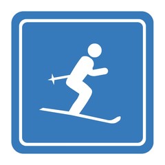 Skieur dans un panneau