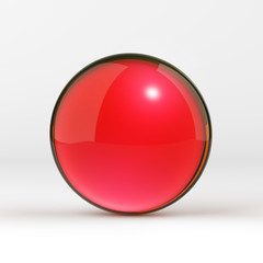 Red sphere on white - isolated with clipping path