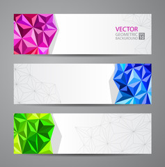 Abstract geometric background set. Banner template.