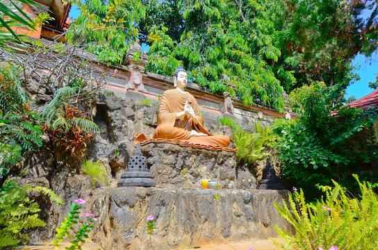 buddha statue in bali indonesia temple