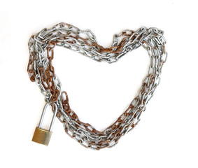 Chain heart shape with master key lock