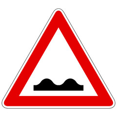 Unebene Fahrbahn - Gefahrzeichen
