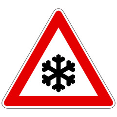 Schnee- oder Eisgl&auml;tte - Gefahrzeichen