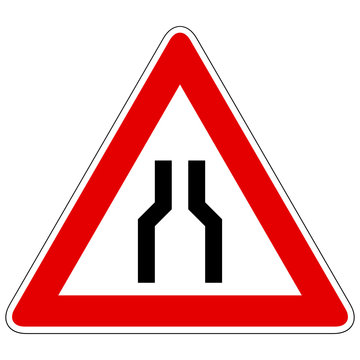 Verengte Fahrbahn - Gefahrzeichen