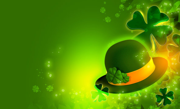 St. Patrick's postcard on green background