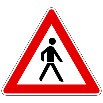 Fußgänger (Aufstellung links) - Gefahrzeichen