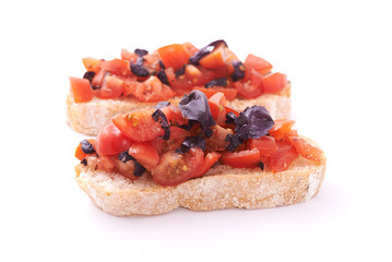 bruschetta with violet basil