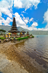 Pura Ulun Danu temple on a lake Beratan. Bali
