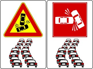 CARTELLI SEGNALI STRADALI CODE PER INCIDENTE