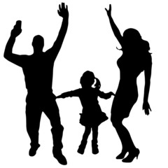 Vector silhouettes of dancing people.