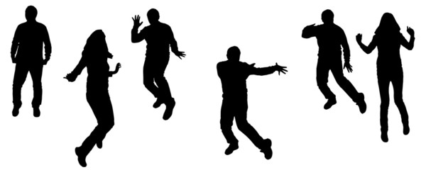 Vector silhouettes of dancing people.