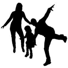 Vector silhouettes of dancing people.