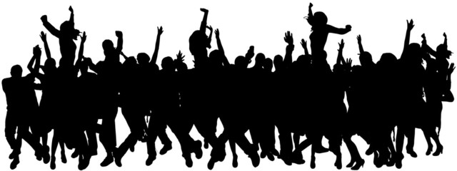 Vector silhouettes of dancing people.