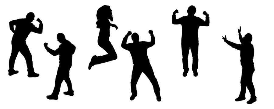 Vector silhouettes of dancing people.