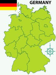 Map of Germany and flag