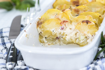 Portion of Potato Gratin