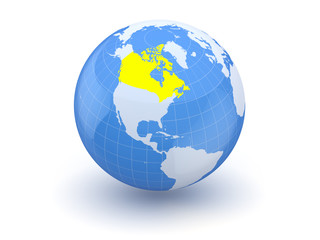 Globe. 3d. Canada.