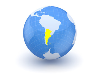 Globe. 3d. Argentina.