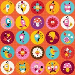cute characters nature pattern