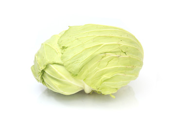 Fototapeta premium whole green cabbage isolated on white