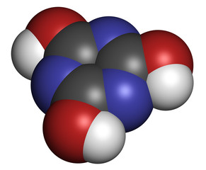 Cyanuric acid molecule. Precipitates with melamine.