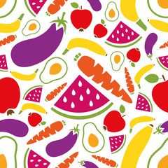 fruits and vegetables seamless pattern