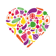 fruits and vegetables heart