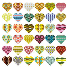 patterned hearts
