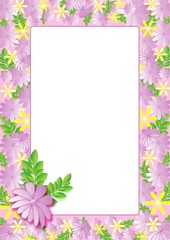 Floral card with frame, frame for text,vector