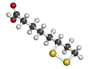 Lipoic acid enzyme cofactor molecule. 